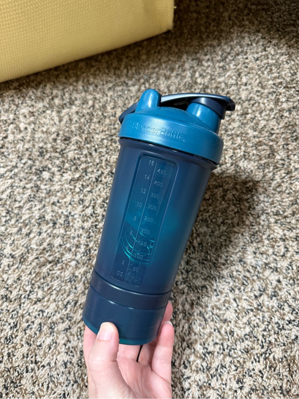 BlenderBottle Shaker - Teal/Navy with storage